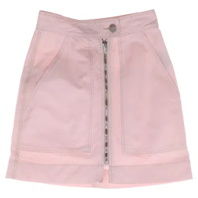 Isabel Marant Zip Front Mini Skirt In Pink Cotton