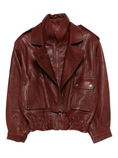 Isabel Marant Zip Pocket Jacket In Burgundy