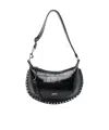 Isabel Marant Crocodile-embossed Studded Shoulder Bag In Black