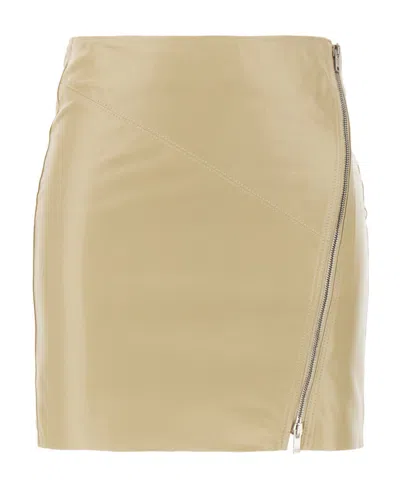 Isabel Marant Zipper Skirt In Nude
