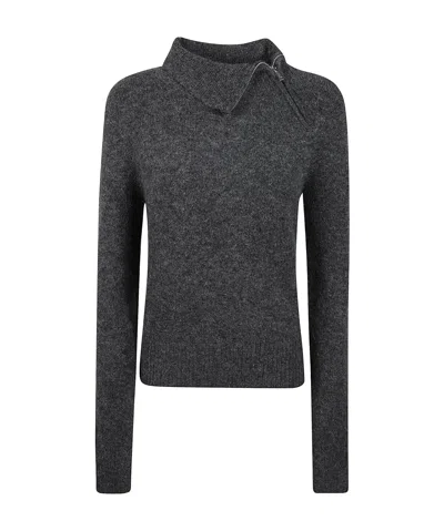 Isabel Marant Zippered Sweater In Grey