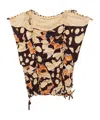 Isabel Marant Zohra Printed Woven Jersey Top In Light Brown