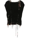 Isabel Marant Zohra Woven Jersey Top In Schwarz