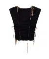 Isabel Marant Zohra Woven Jersey Top In Black