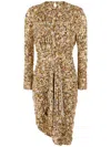 Isabel Marant Draped Stretch Viscose Dress With Asymmetric Hem In Nude
