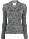 Isabel Marant Zoria Knitted Top In Grey
