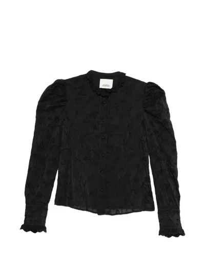 Isabel Marant Zorica Ruffled Puff-sleeve Blouse In Multi