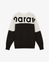 Isabel Marant Zweifarbiges Sweatshirt Howley Mit „marant“-logo In Schwarz Gewaschen