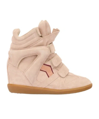 Isabel Marant Women Peach High Top Sneakers, 3.5 Luxury Sneakers For Women Darveys In Pink