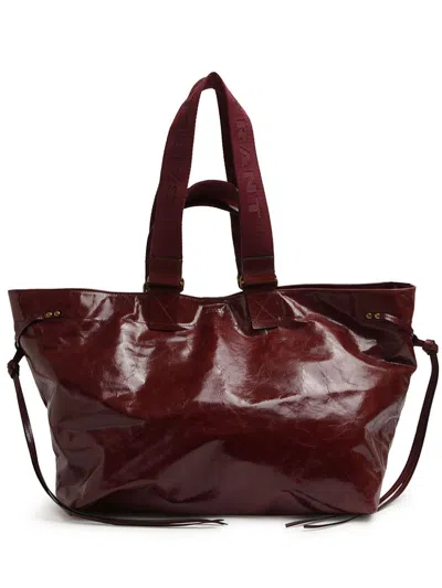 Isabel Marant Double Handle Shoulder Bag In Burgundy