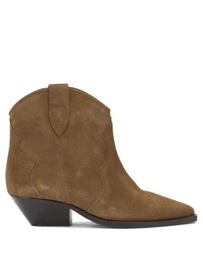 Isabel Marant Dewina Suede Cowboy Boots In Multi