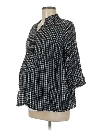 Pre-owned Isabel Maternity 3/4 Sleeve Blouse In Black