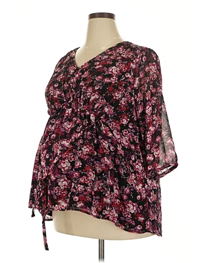 Pre-owned Isabel Maternity 3/4 Sleeve Blouse In Black