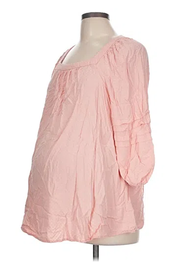 Pre-owned Isabel Maternity 3/4 Sleeve Blouse In Pink