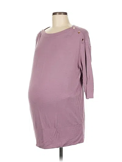 Pre-owned Isabel Maternity 3/4 Sleeve T-shirt In Purple