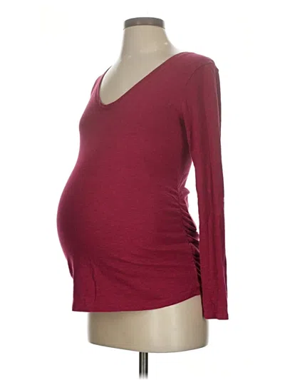 Pre-owned Isabel Maternity 3/4 Sleeve T-shirt In Burgundy