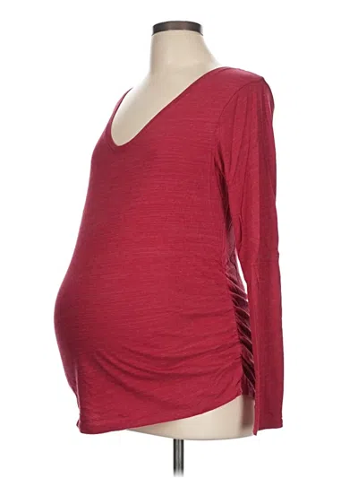 Pre-owned Isabel Maternity 3/4 Sleeve T-shirt In Burgundy