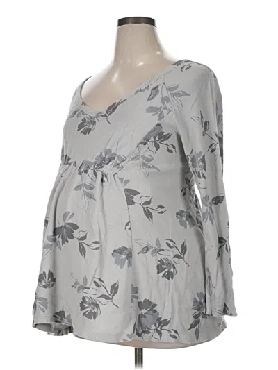 Pre-owned Isabel Maternity 3/4 Sleeve T-shirt In Gray
