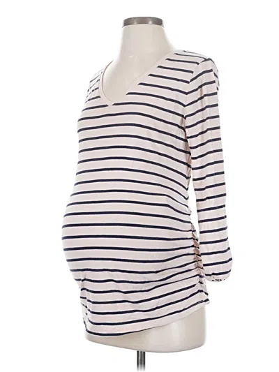 Pre-owned Isabel Maternity 3/4 Sleeve T-shirt In White