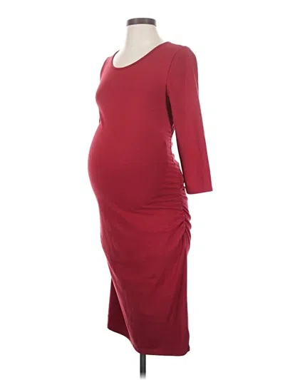 Pre-owned Isabel Maternity Casual Dress In Burgundy