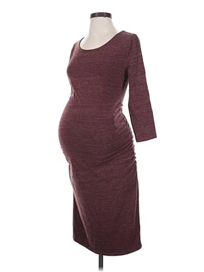 Pre-owned Isabel Maternity Casual Dress In Burgundy