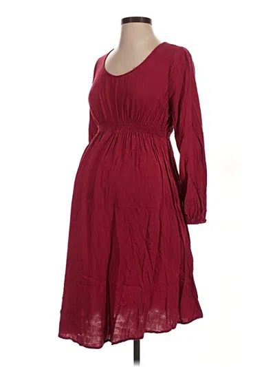 Pre-owned Isabel Maternity Casual Dress In Burgundy