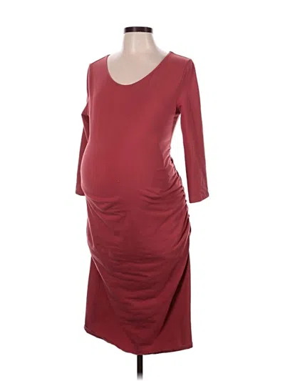 Pre-owned Isabel Maternity Casual Dress In Burgundy