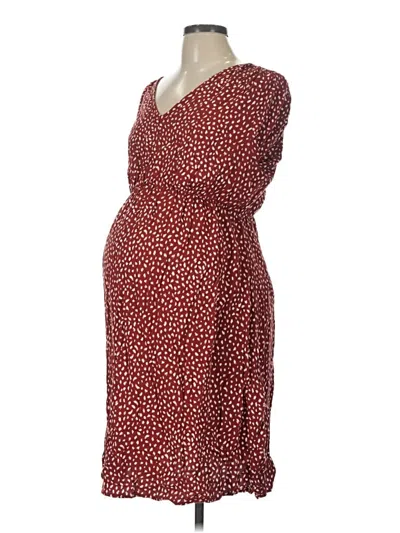 Pre-owned Isabel Maternity Casual Dress In Burgundy