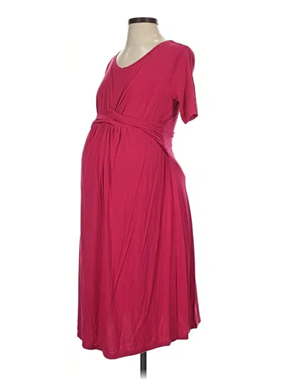 Pre-owned Isabel Maternity Casual Dress In Burgundy