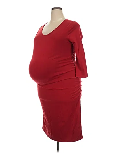 Pre-owned Isabel Maternity Casual Dress In Burgundy