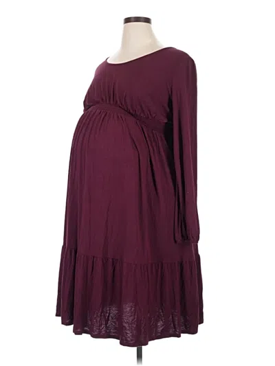 Pre-owned Isabel Maternity Casual Dress In Burgundy