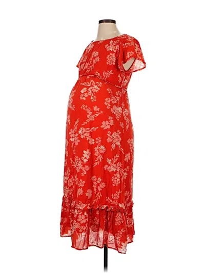 Pre-owned Isabel Maternity Casual Dress In Orange