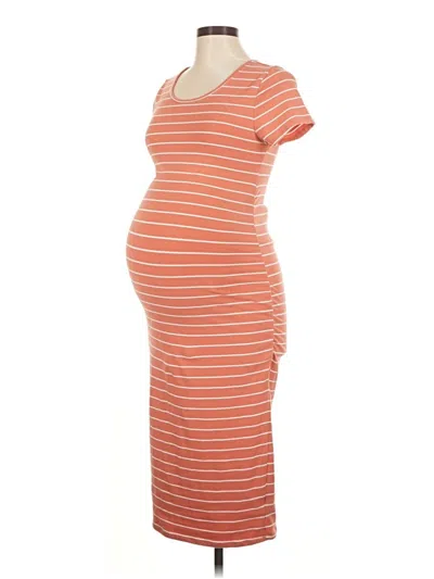 Pre-owned Isabel Maternity Casual Dress In Orange