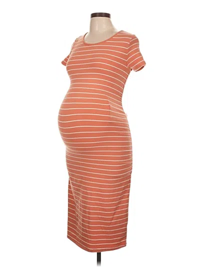 Pre-owned Isabel Maternity Casual Dress In Orange