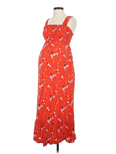 Pre-owned Isabel Maternity Casual Dress In Orange