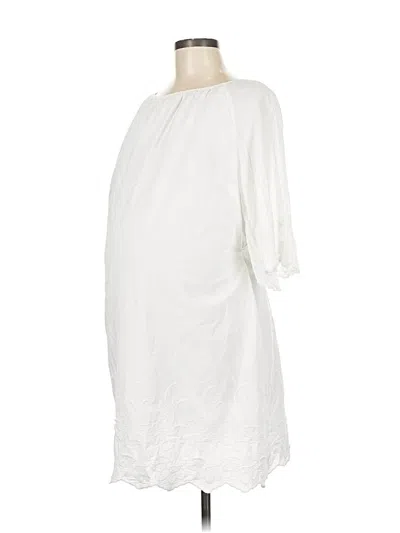 Pre-owned Isabel Maternity Casual Dress In White