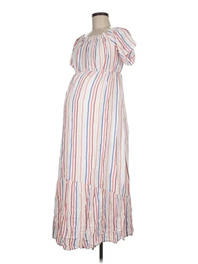 Pre-owned Isabel Maternity Casual Dress In White