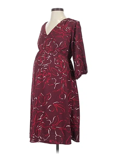 Pre-owned Isabel Maternity Cocktail Dress In Burgundy