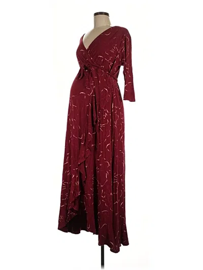 Pre-owned Isabel Maternity Cocktail Dress In Burgundy