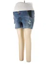 Isabel Maternity Denim Shorts In Blue