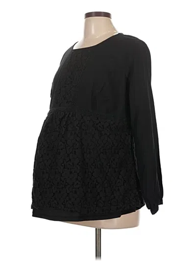 Pre-owned Isabel Maternity Long Sleeve Blouse In Black