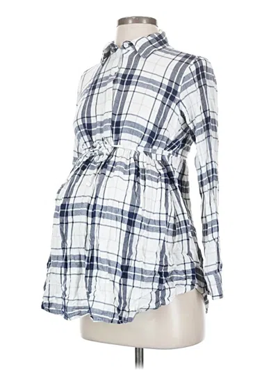 Pre-owned Isabel Maternity Long Sleeve Blouse In Blue