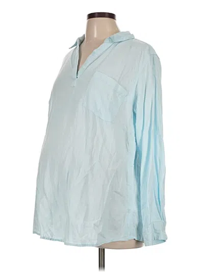 Pre-owned Isabel Maternity Long Sleeve Blouse In Blue