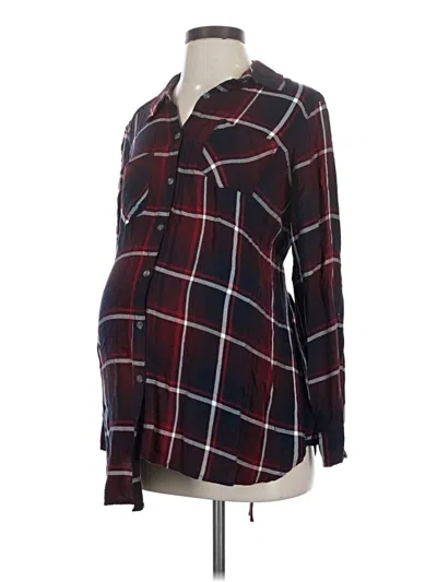 Pre-owned Isabel Maternity Long Sleeve Blouse In Burgundy