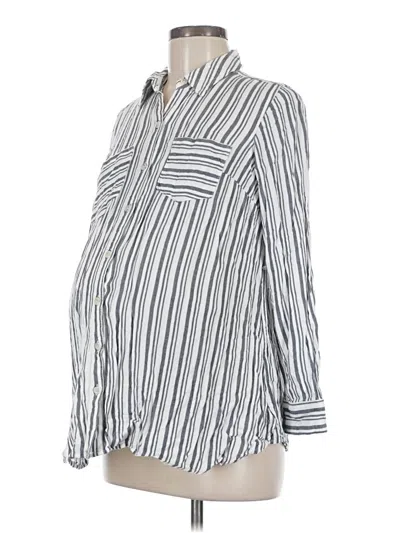 Pre-owned Isabel Maternity Long Sleeve Blouse In Gray