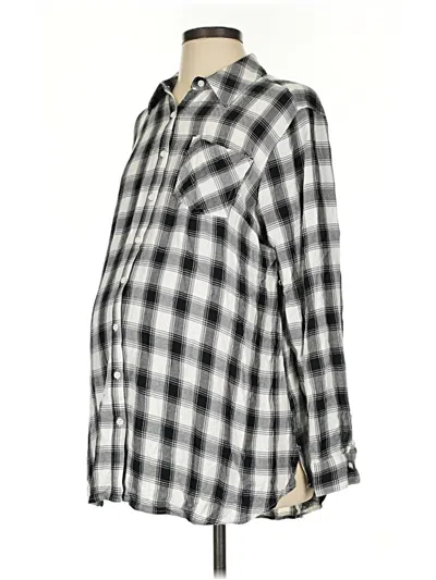 Pre-owned Isabel Maternity Long Sleeve Button Down Shirt In Black