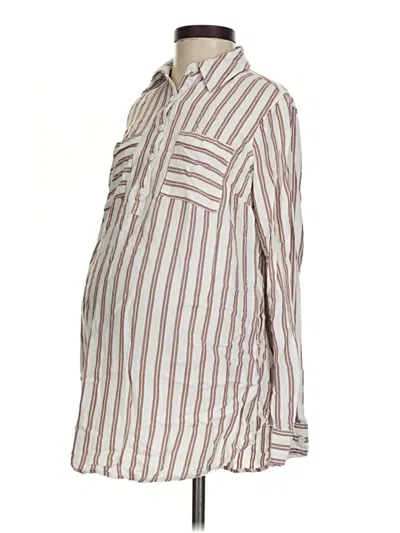 Pre-owned Isabel Maternity Long Sleeve Button Down Shirt In Brown