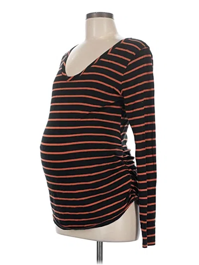 Pre-owned Isabel Maternity Long Sleeve Henley Shirt In Orange