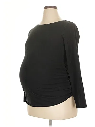Pre-owned Isabel Maternity Long Sleeve Top Black Boatneck Tops