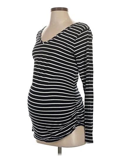 Pre-owned Isabel Maternity Long Sleeve Top Black Sweetheart Neckline Tops